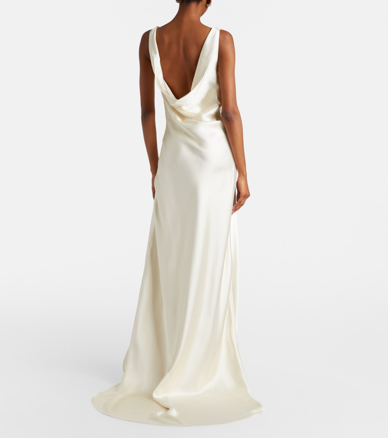 Bridal draped satin gown 6