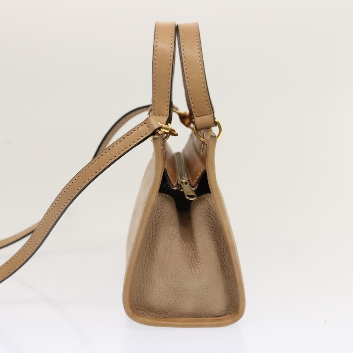 CELINE Hand Bag Leather Beige - 4