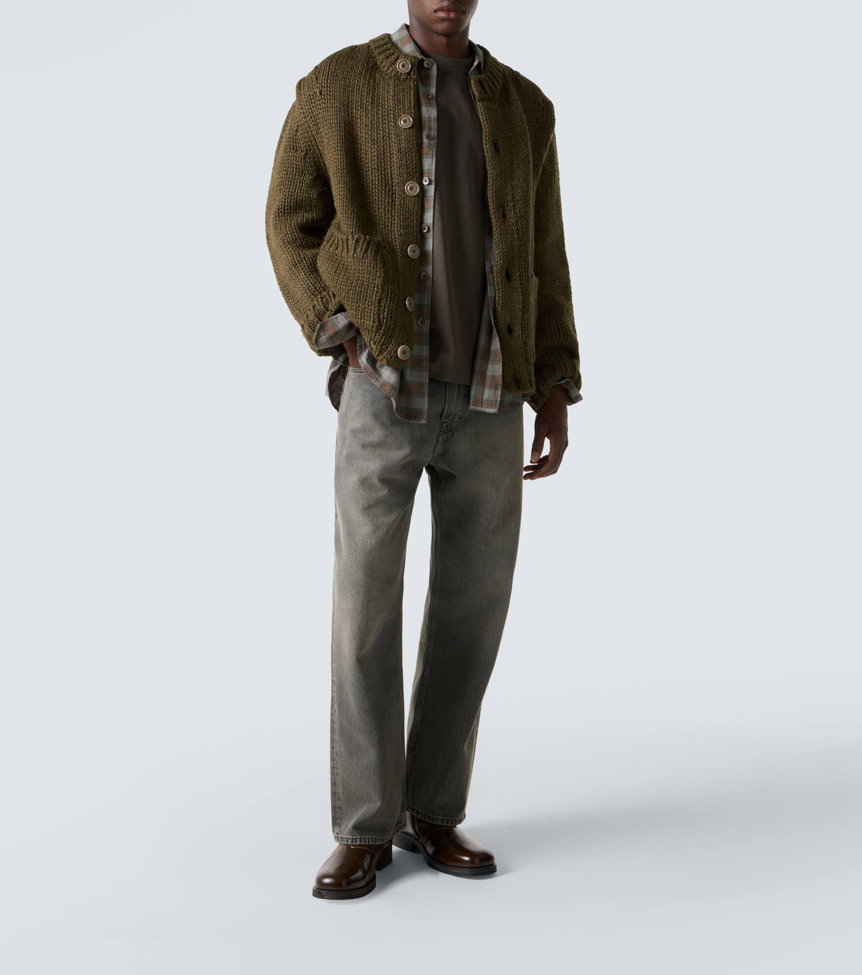 Over wool and alpaca cardigan - 2