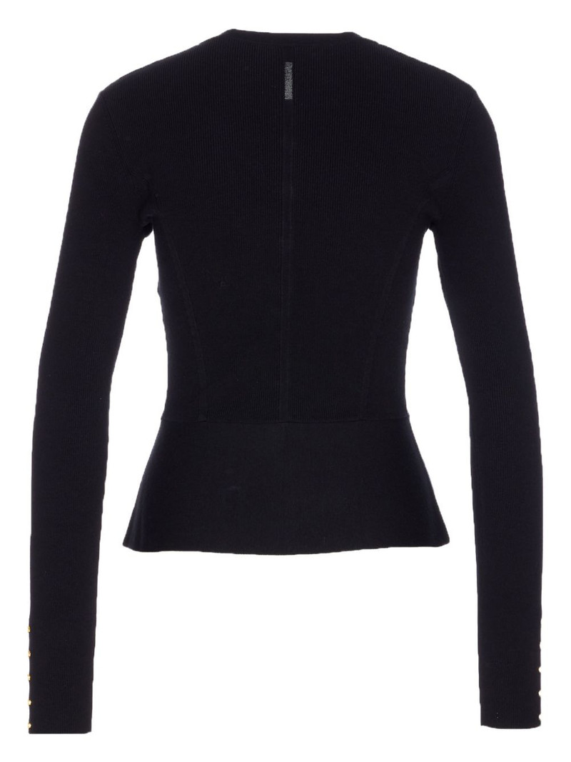 ELISABETTA FRANCHI button-cuff ribbed cardigan outlook