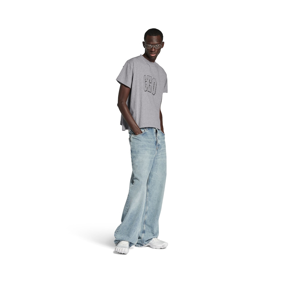Ceo Team Logo Boxy T-shirt in Heather Grey - 4