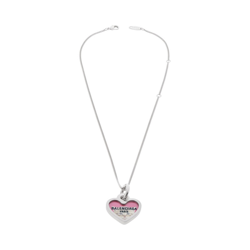 BALENCIAGA Darling Necklace in Silver/fushia outlook