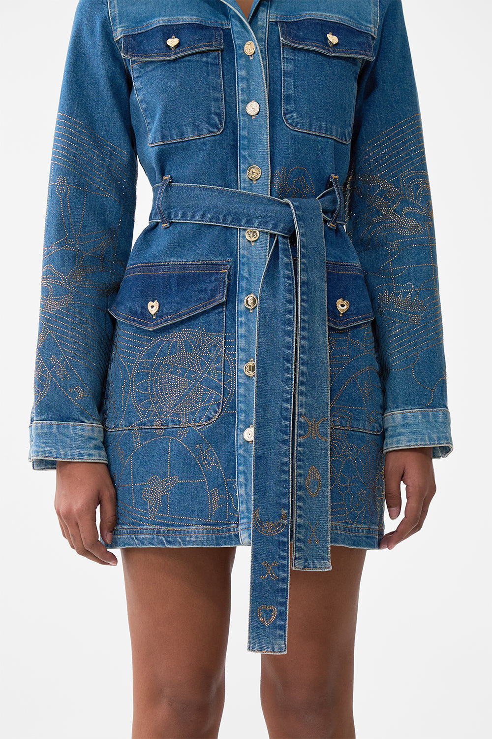 JENNA ZODIAC ZONE BELTED MINI DRESS - 7