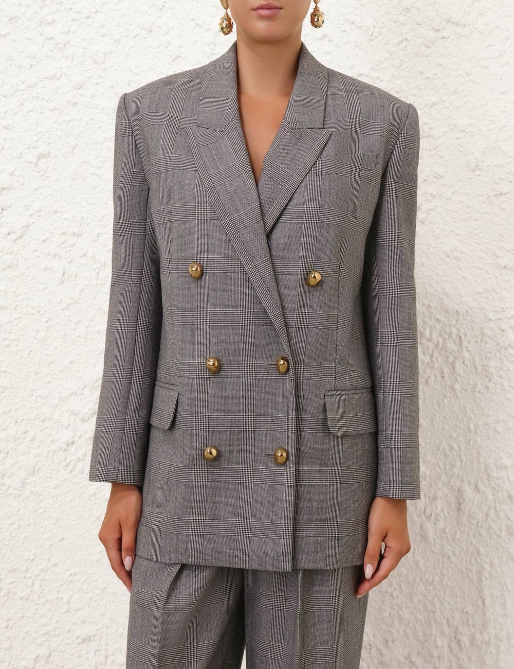CRUSH CHECK OVERSIZED JACKET - 5