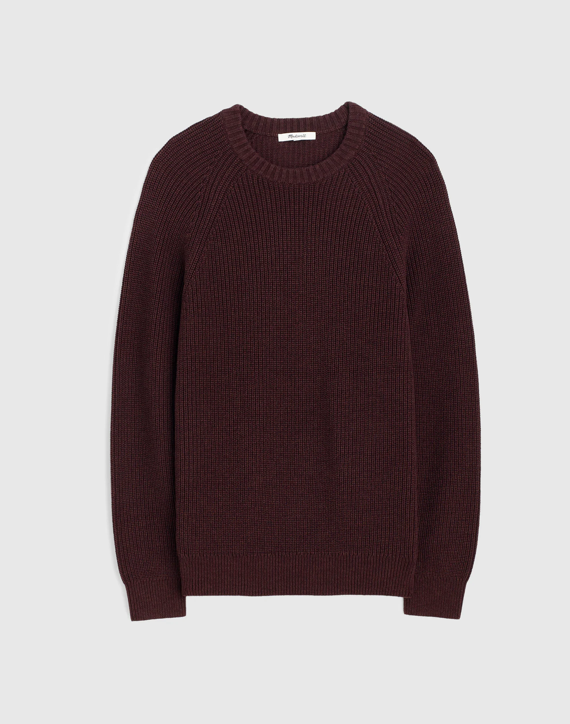 Cotton Shaker-Stitch Crewneck Sweater - 1
