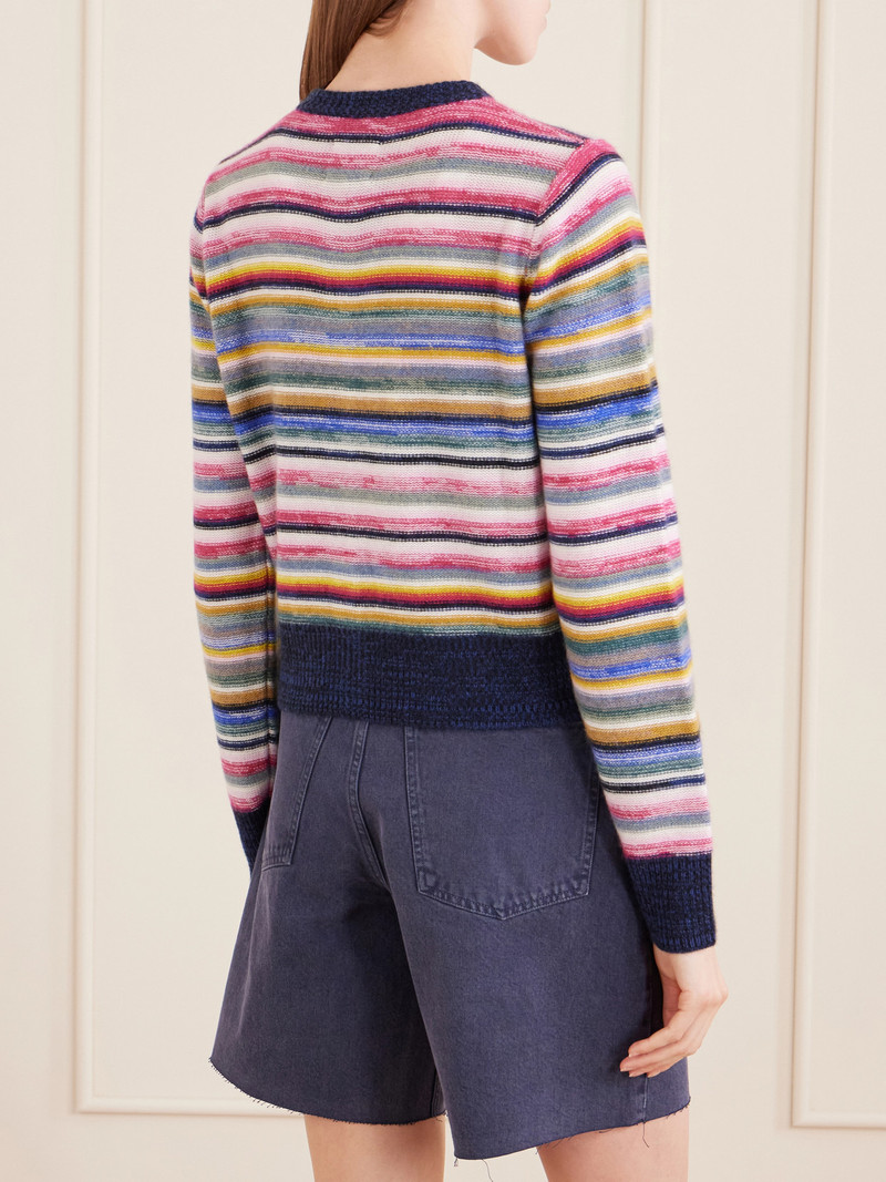 Kandria Cropped Striped Cashmere Cardigan 3
