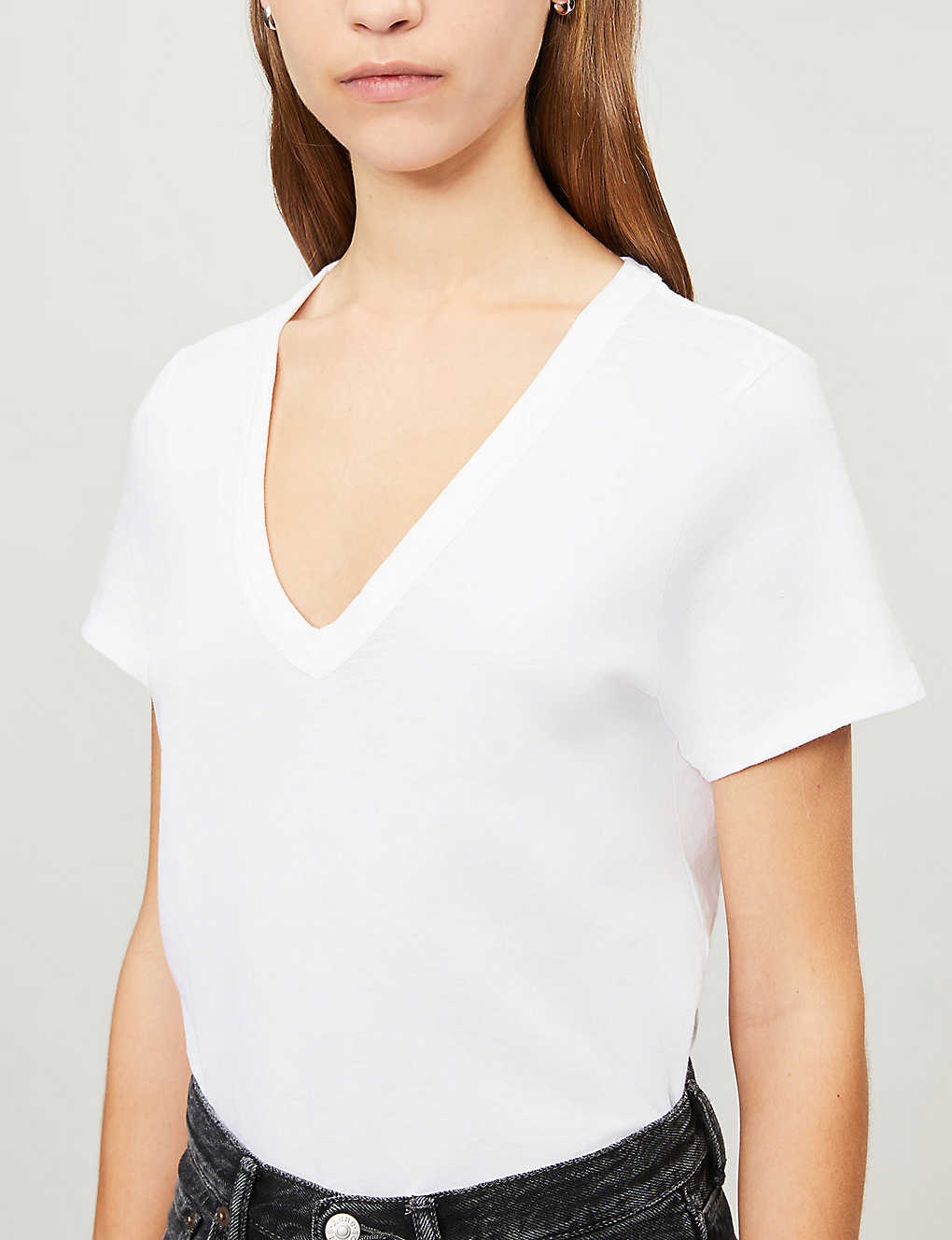 V-neck cotton-jersey t-shirt - 4
