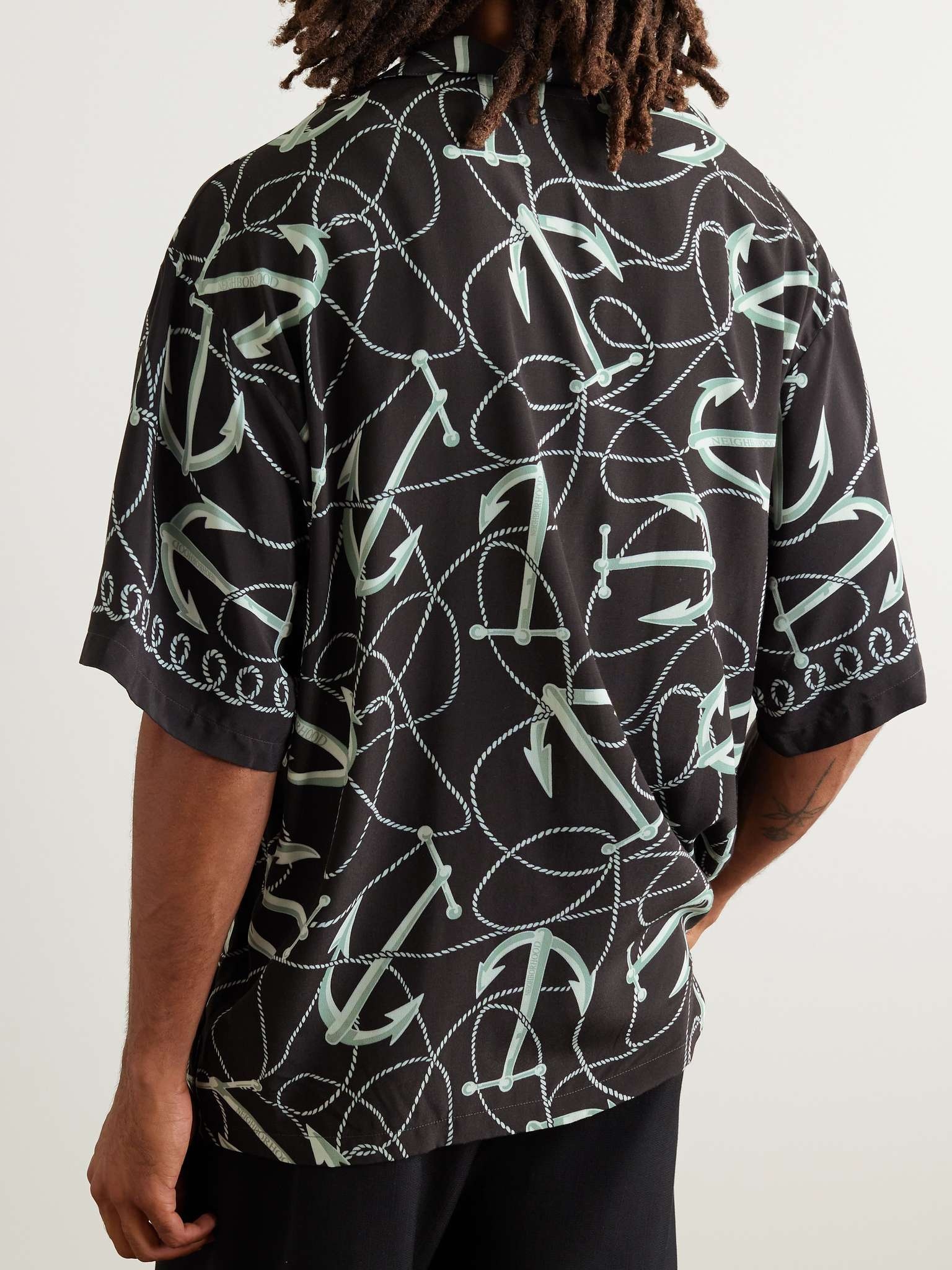 Aloha Camp-Collar Printed Crepe Shirt - 3