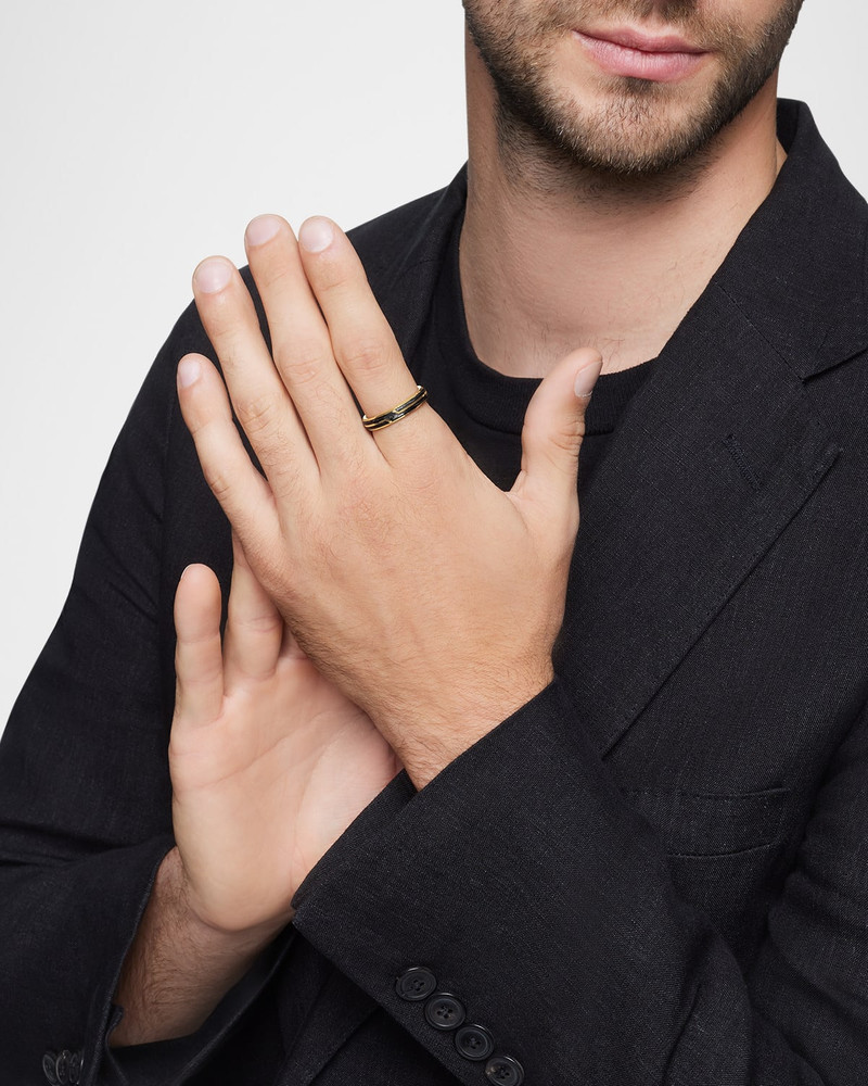 DAVID YURMAN Men's Forged Carbon Band Ring in 18K Gold, 4mm outlook