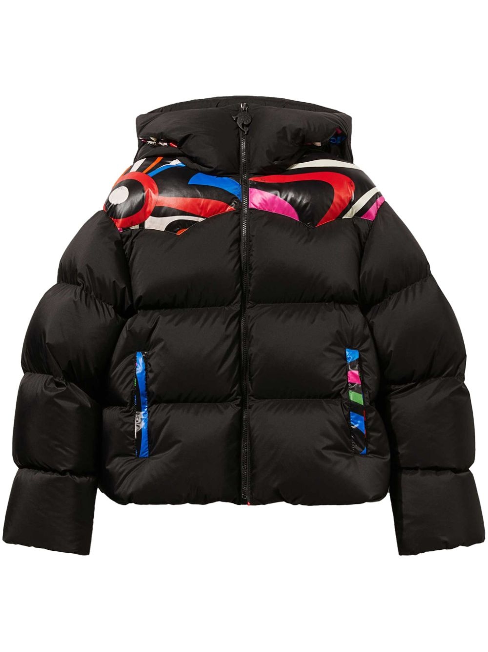 Onde-panelling hooded puffer jacket - 1