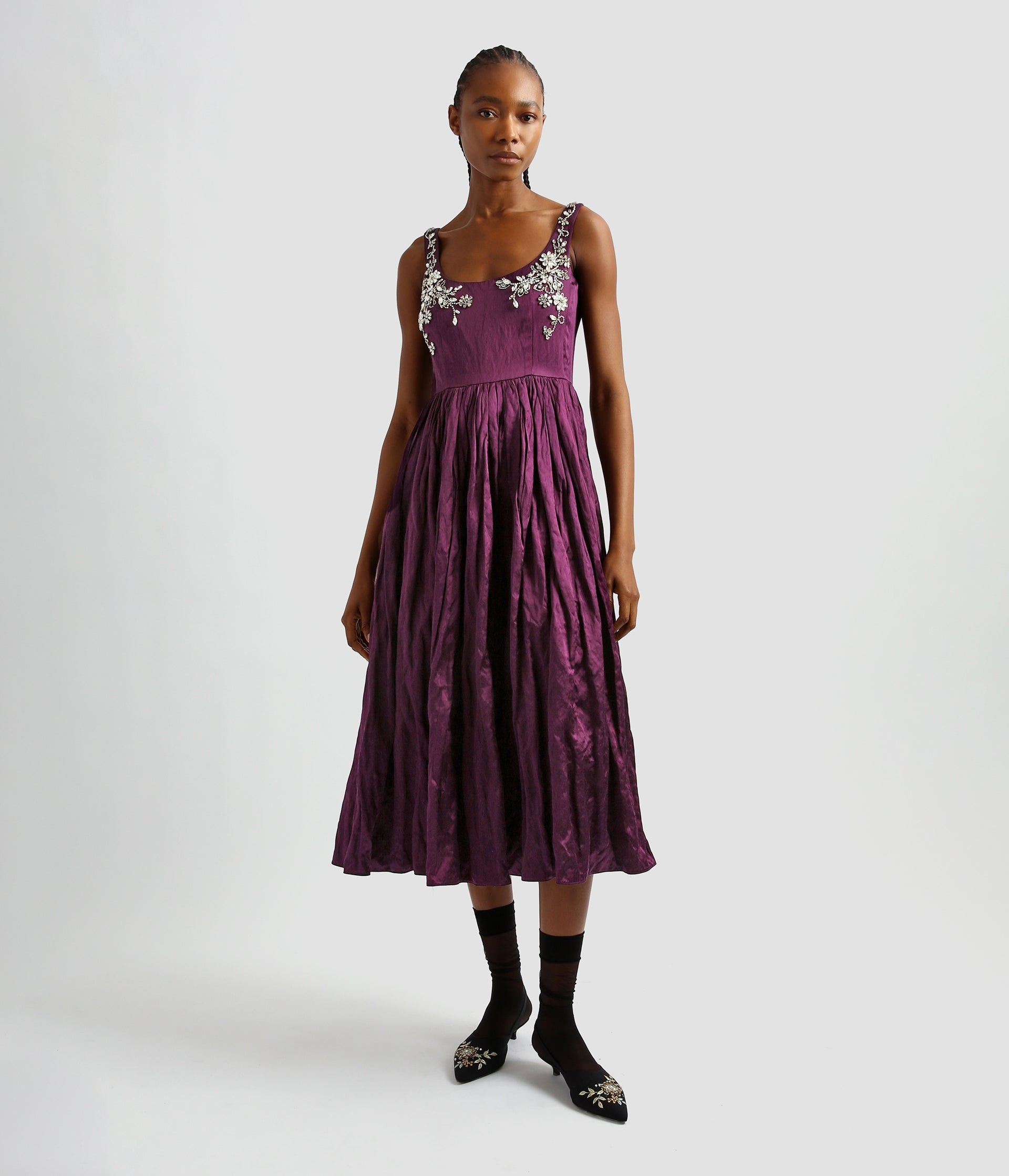 FIT AND FLARE MIDI DRESS - 4