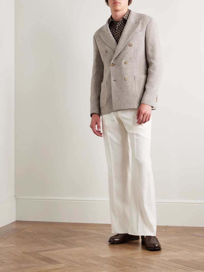 Etro Slim-Fit Double-Breasted Textured-Wool and Cashmere-Blend Blazer outlook