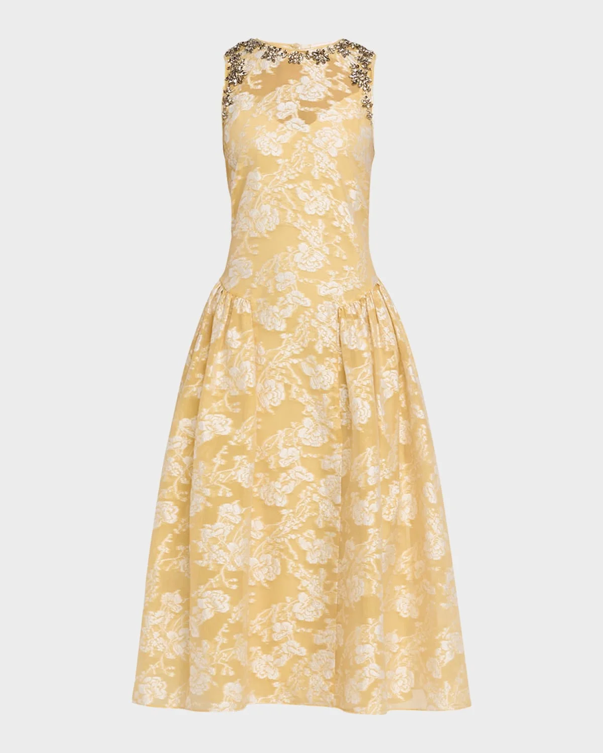 Organza Jacquard Drop-Waist Dress - 1