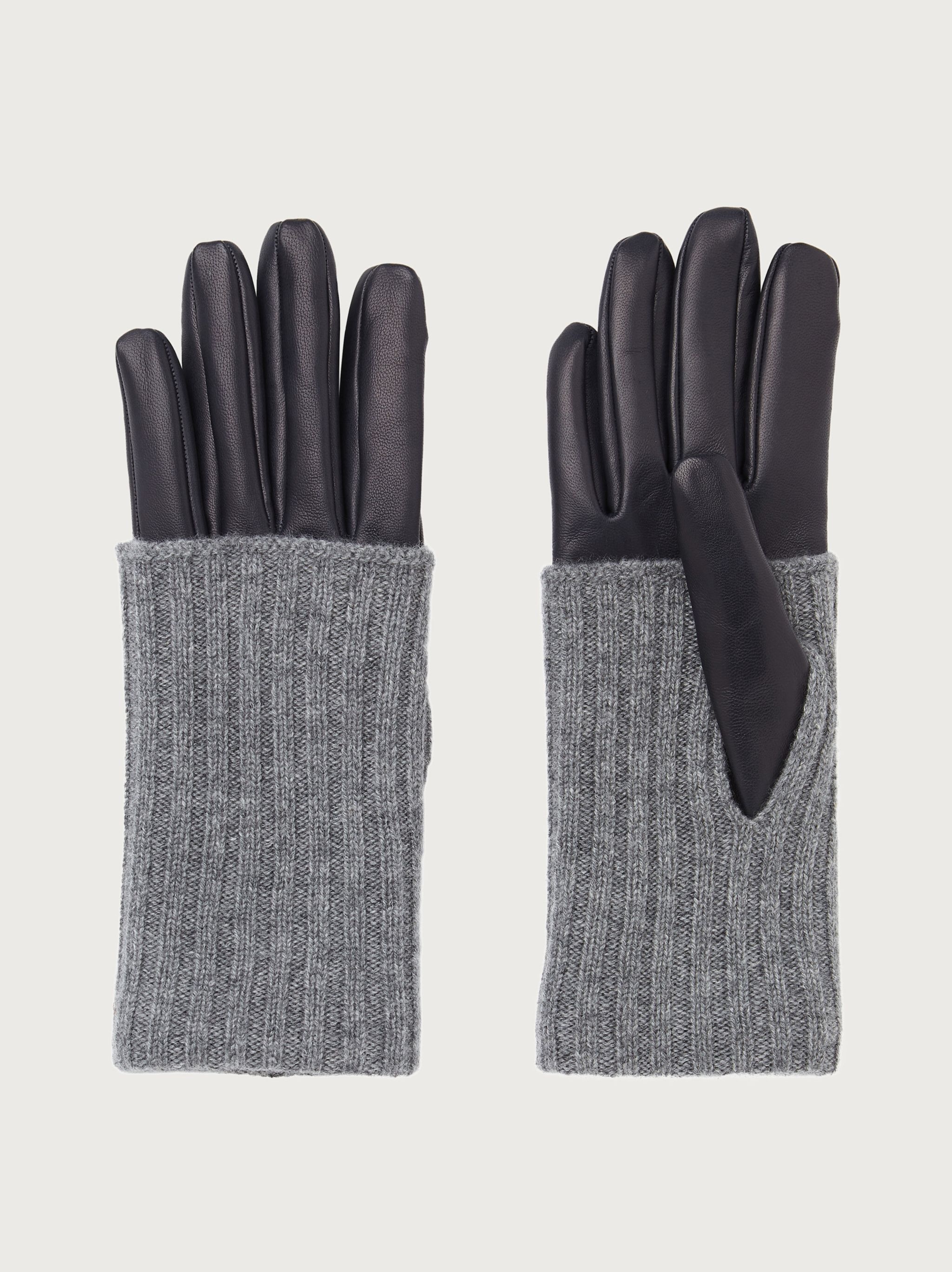 Cashmere and leather gloves - 1