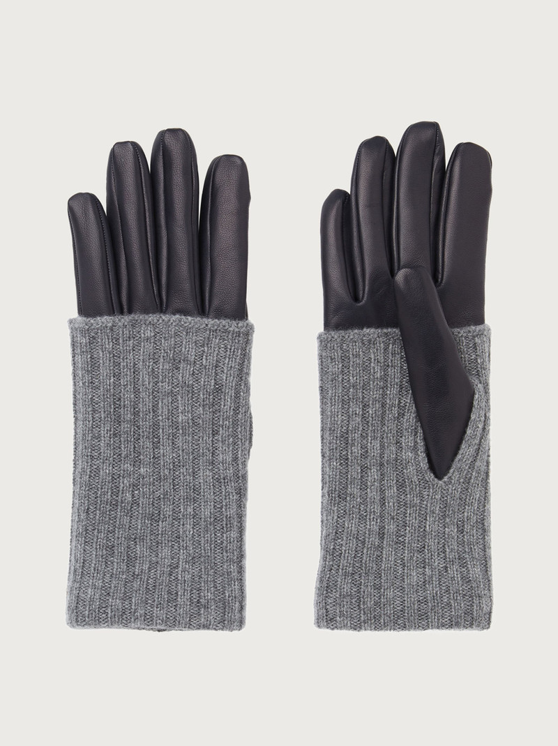 Cashmere and leather gloves 1