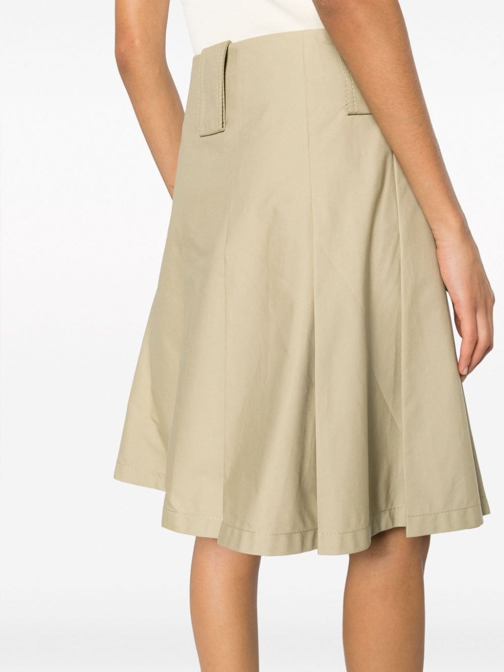 pleat-detail A-line midi skirt - 5