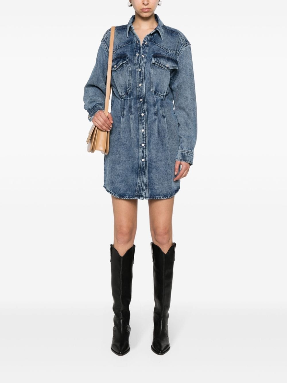 Liliko denim shirt minidress - 2