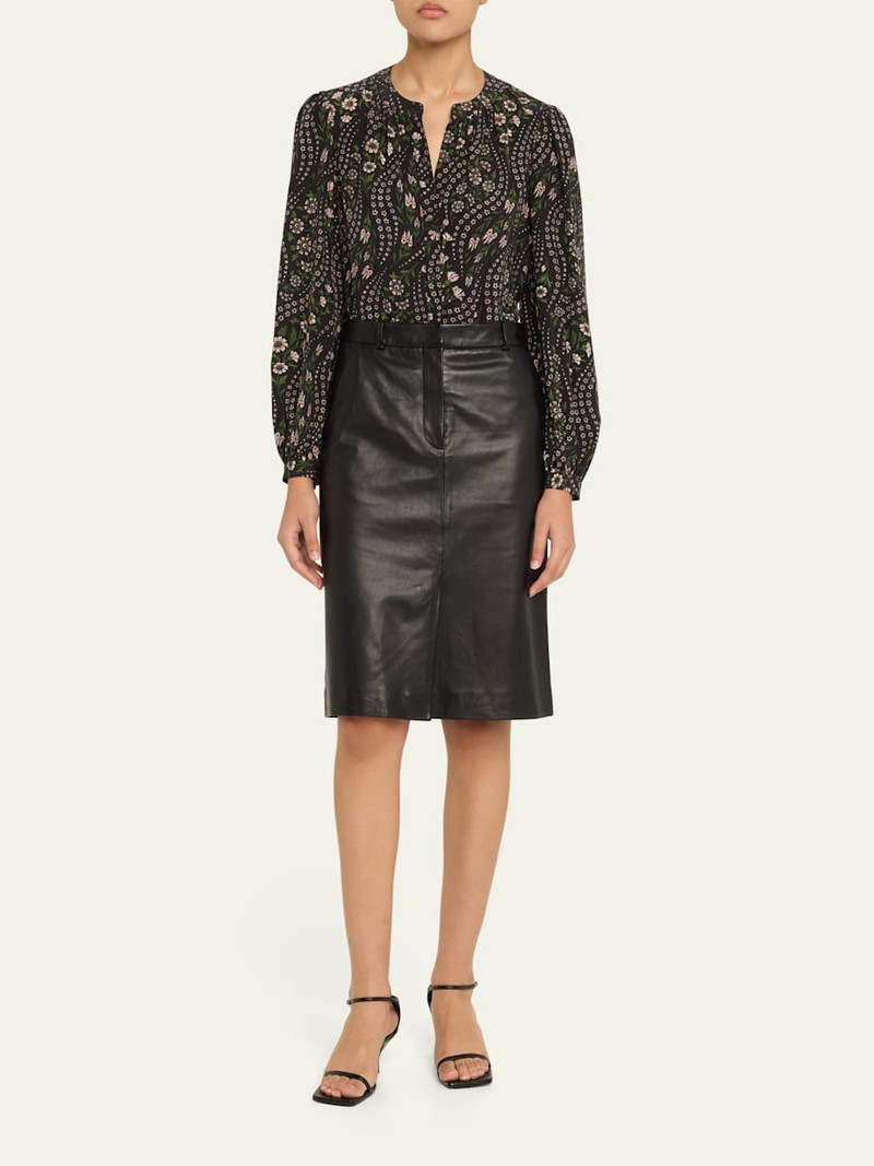 VERONICA BEARD Ashlynn Floral-Print Silk Top outlook