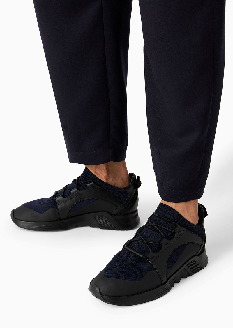 Knit-and-leather sneakers 5