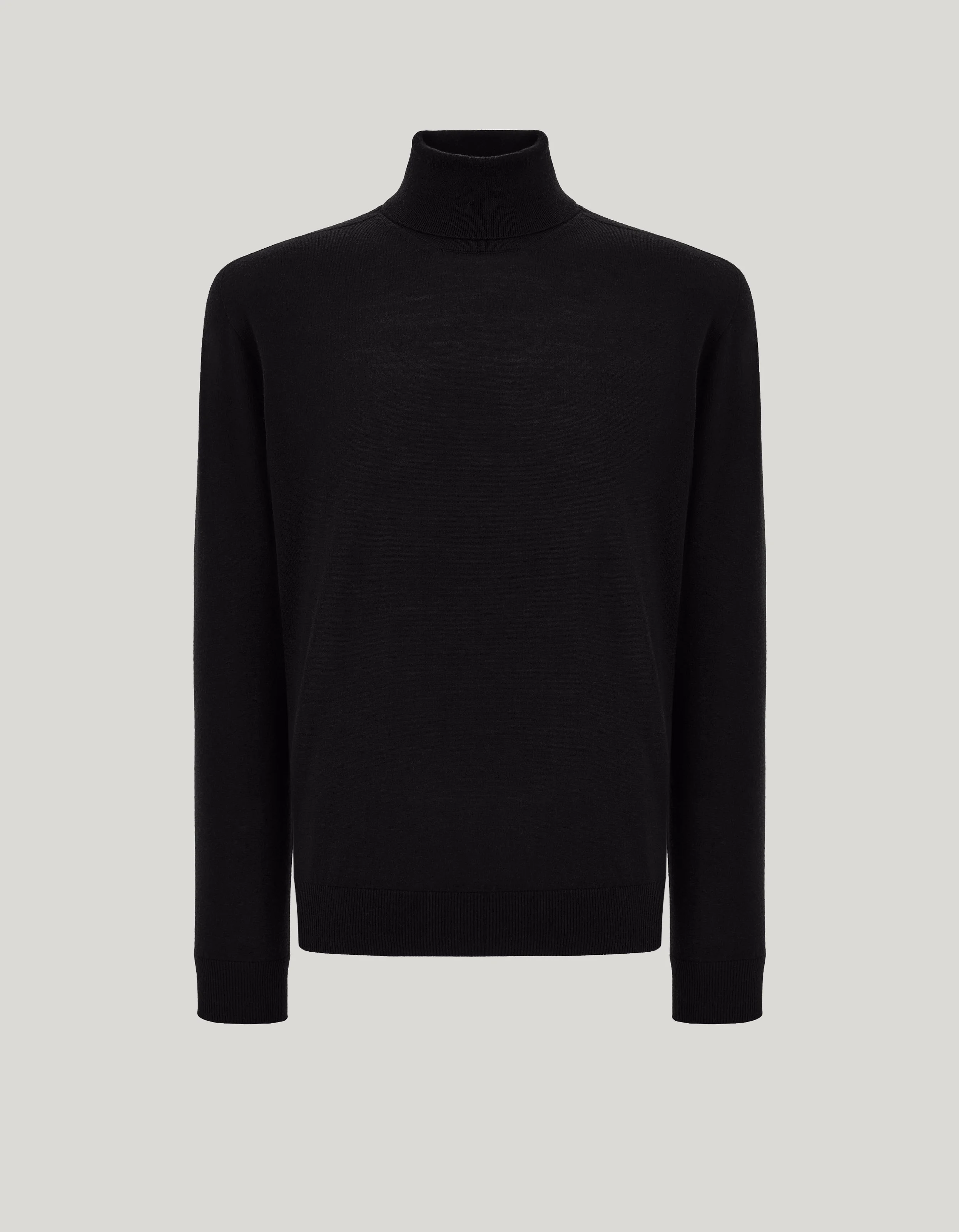 CANALI NUVOLA BLACK SEAMLESS MERINO WOOL TURTLENECK - 1