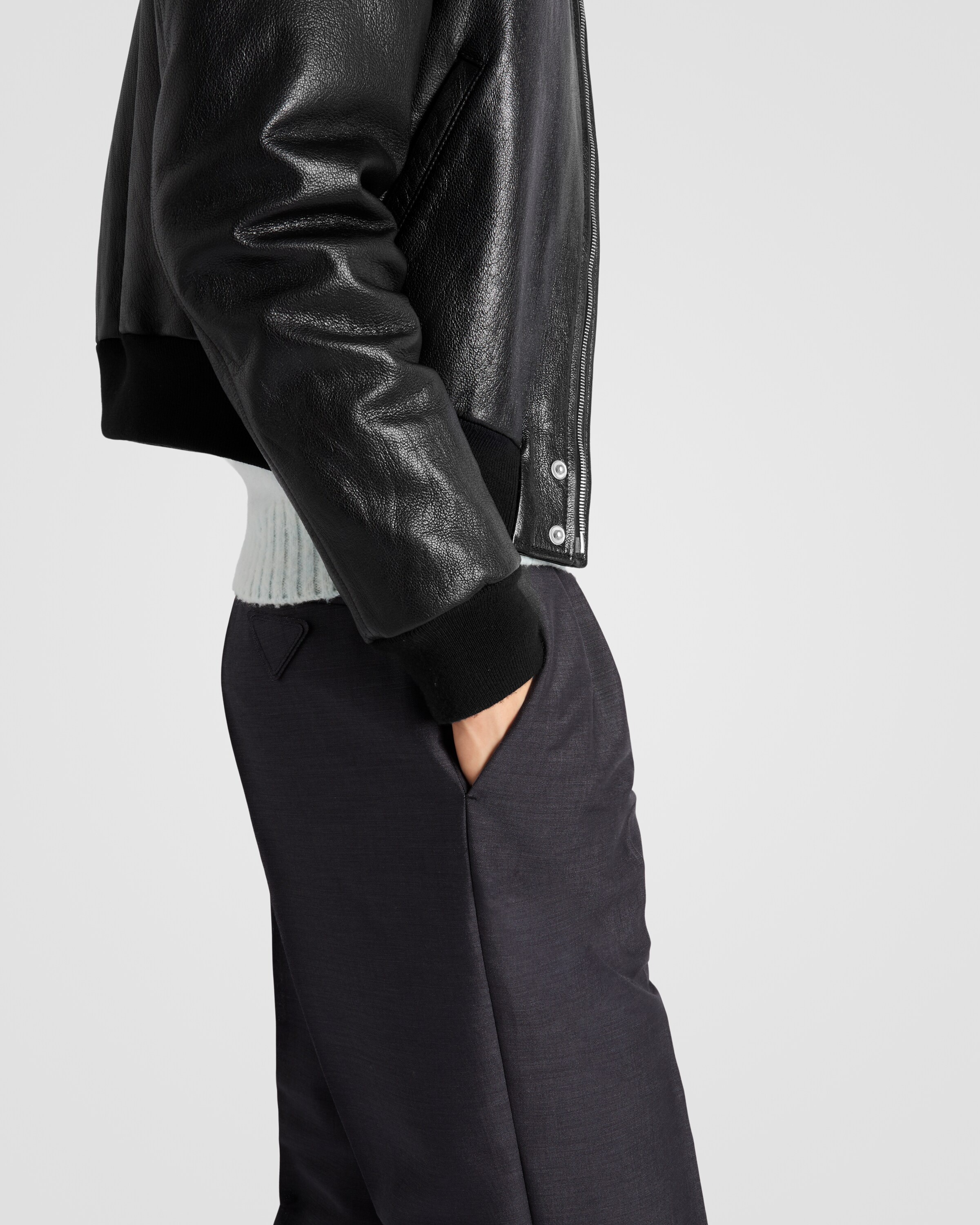 Leather bomber jacket - 4