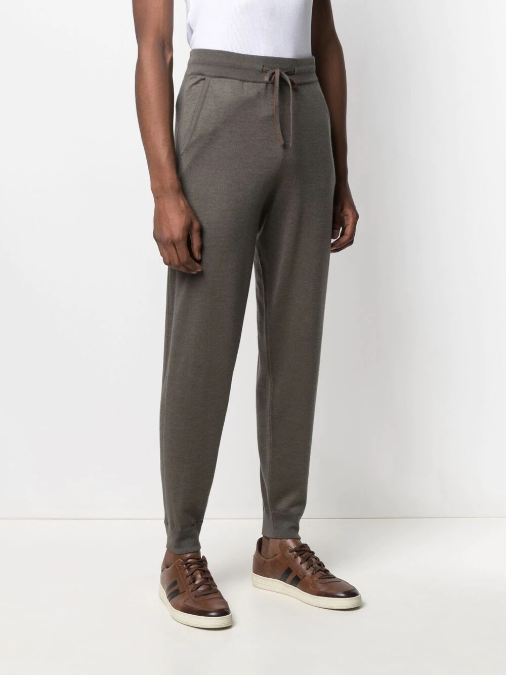 drawstring silk-blend track pants - 3