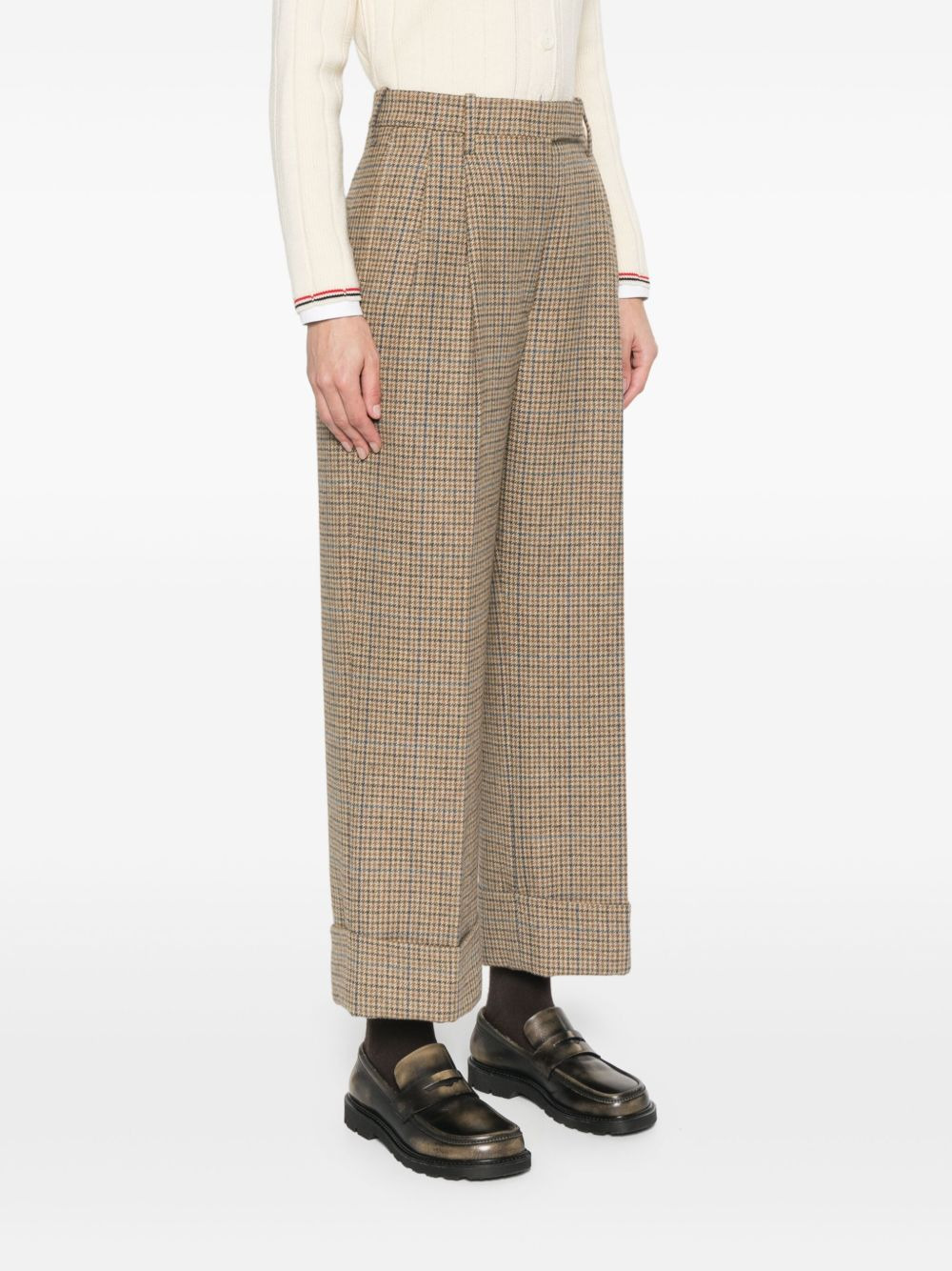 Ginclub check Cheviot tweed trousers - 3