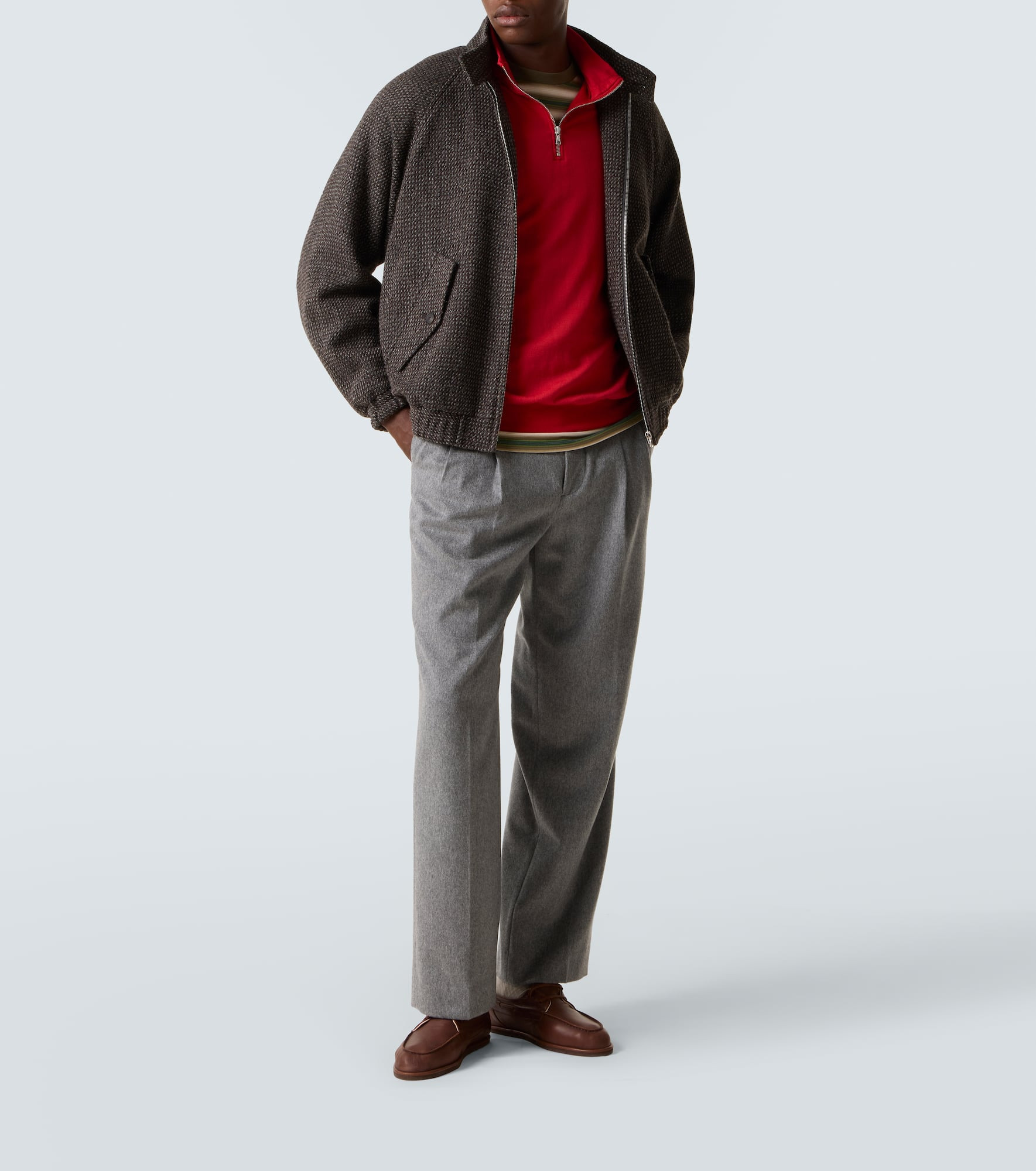 Wool, alpaca, and silk tweed blouson jacket - 2
