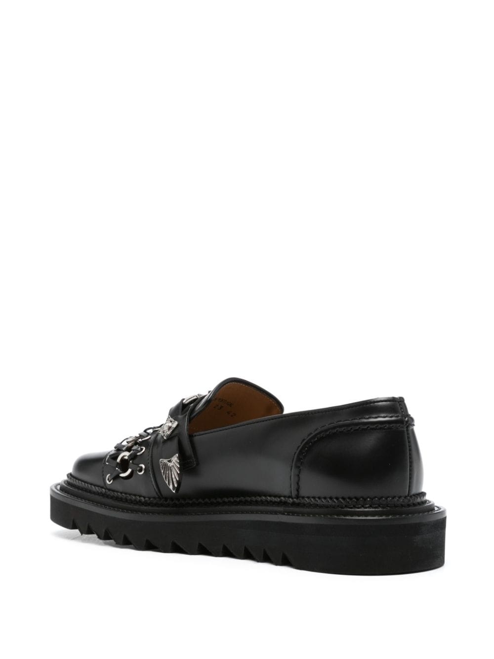 stud-embellished leather loafers - 3