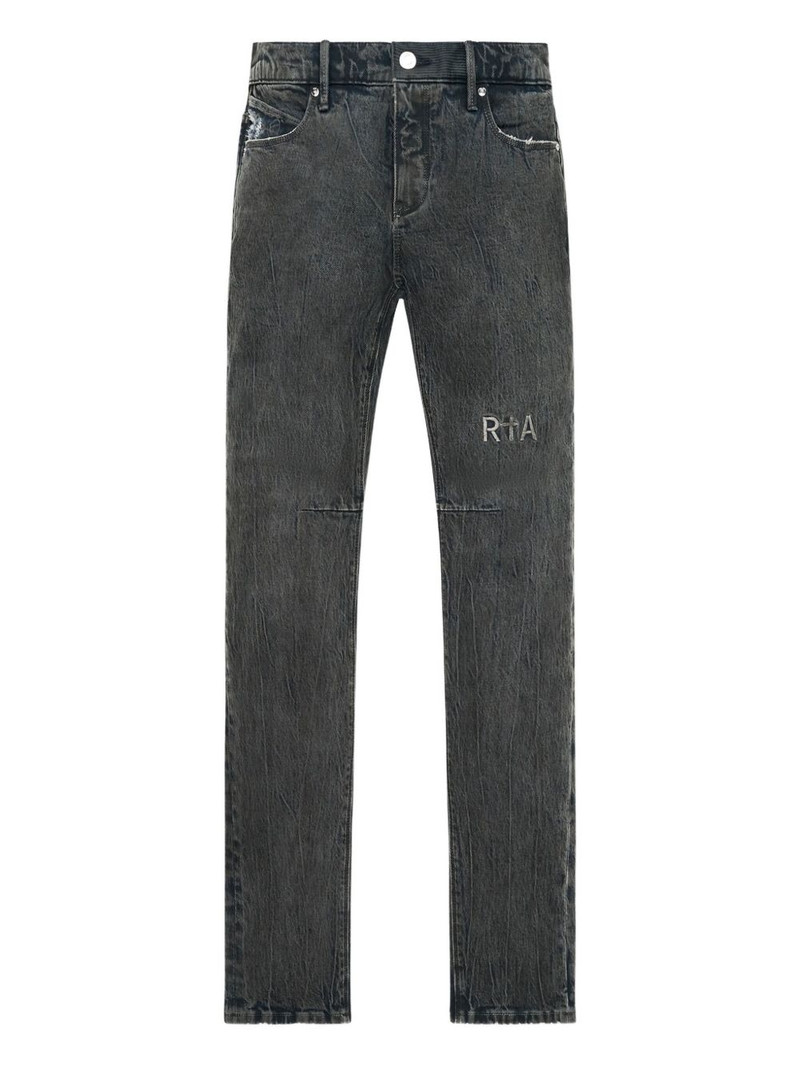 coated-effect panel jeans 1
