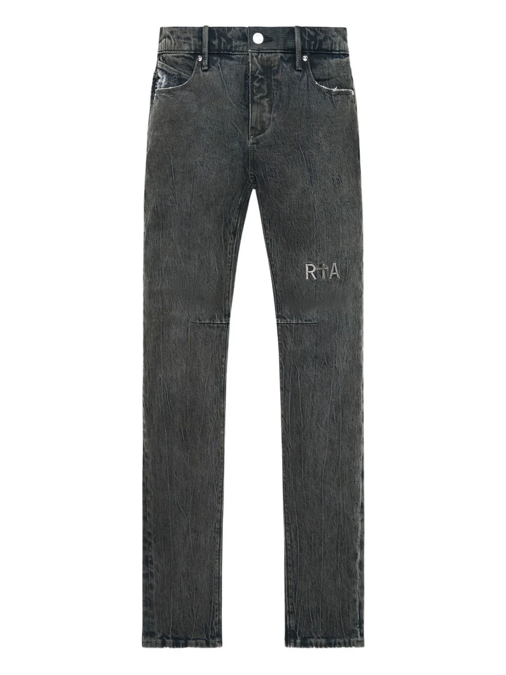 coated-effect panel jeans - 1