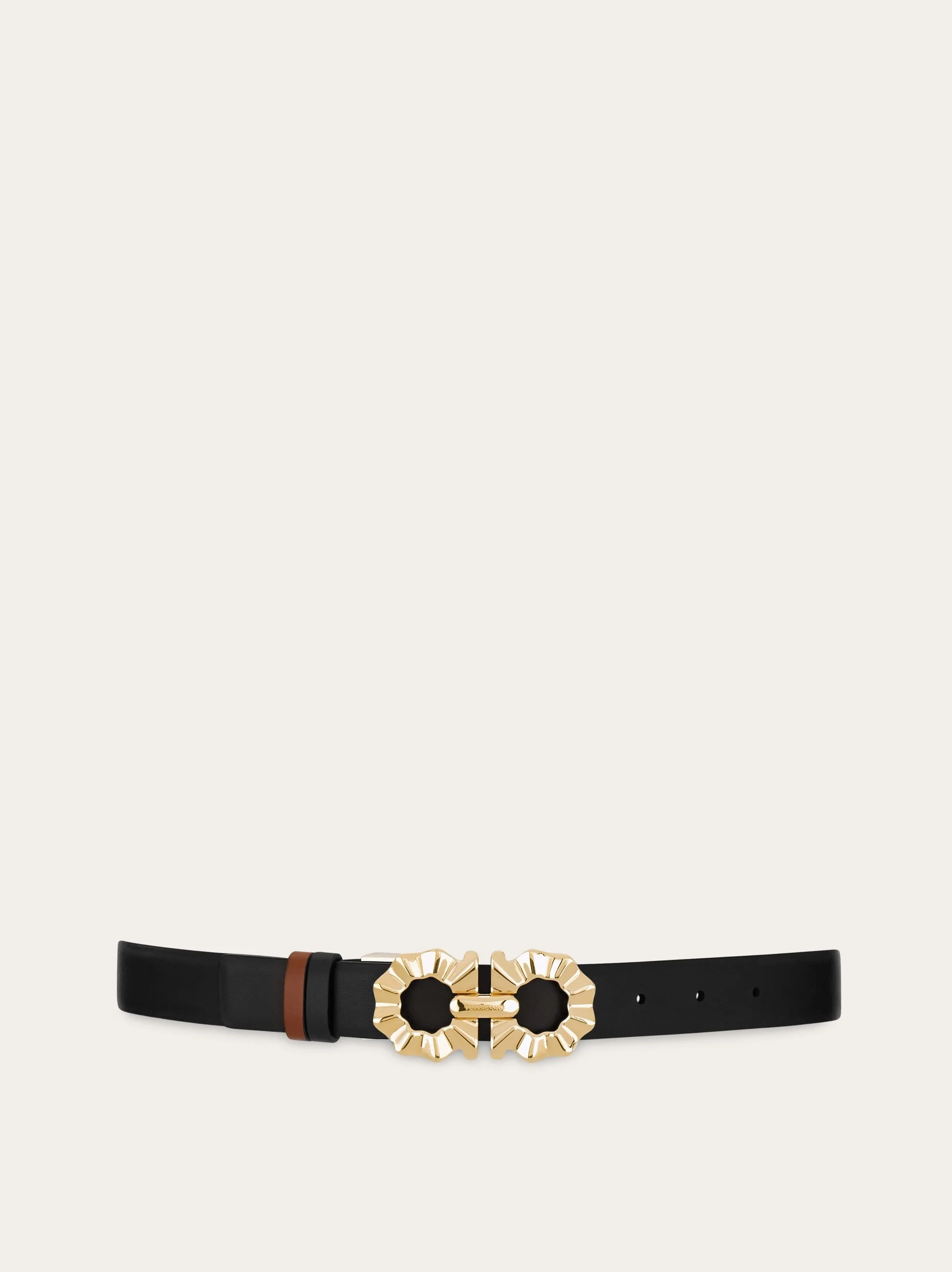 Reversible and adjustable belt with shaped Gancini - 1