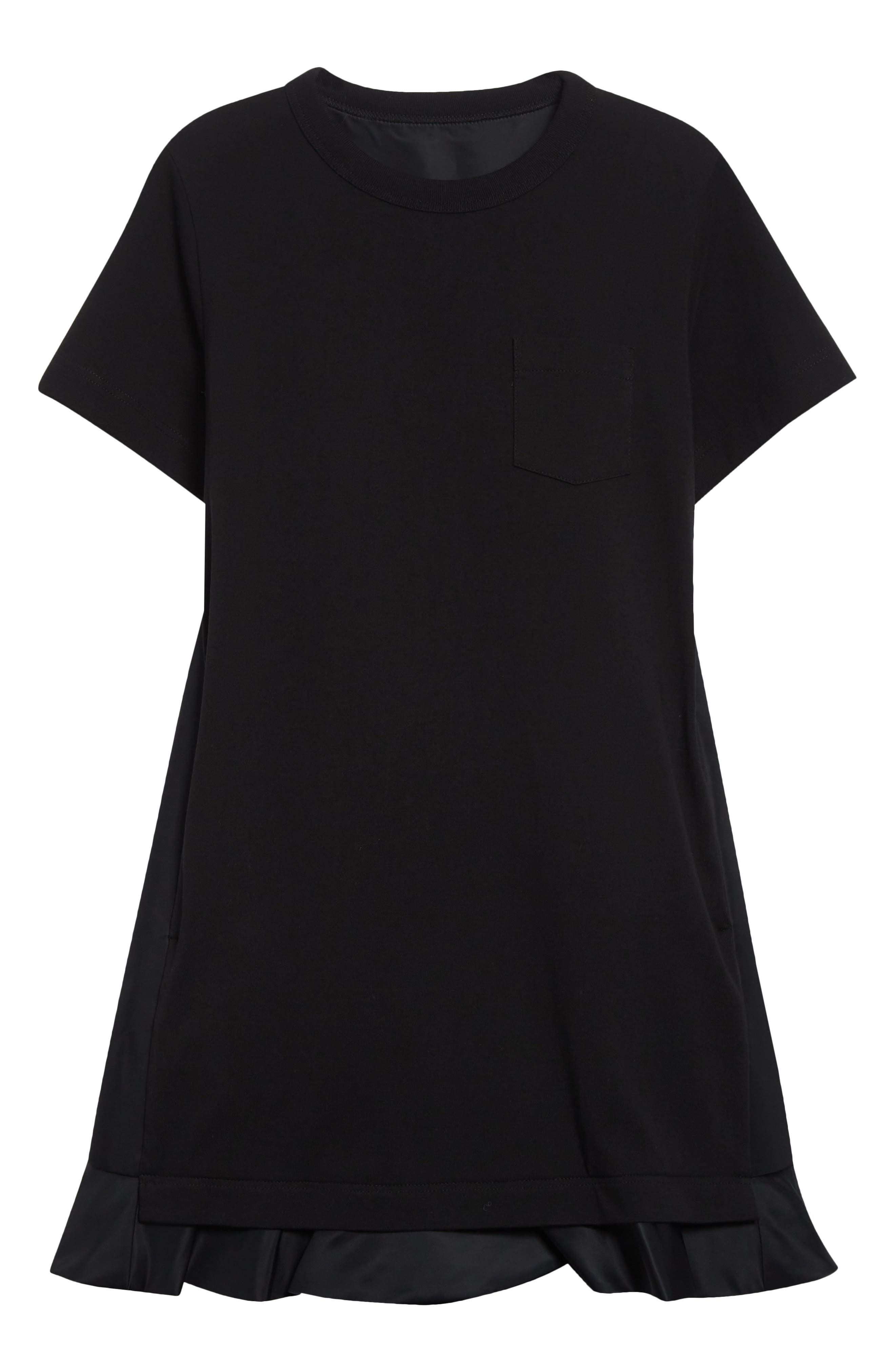 Sacai Nylon Twill & Cotton Jersey Minidress in Black at Nordstrom - 5