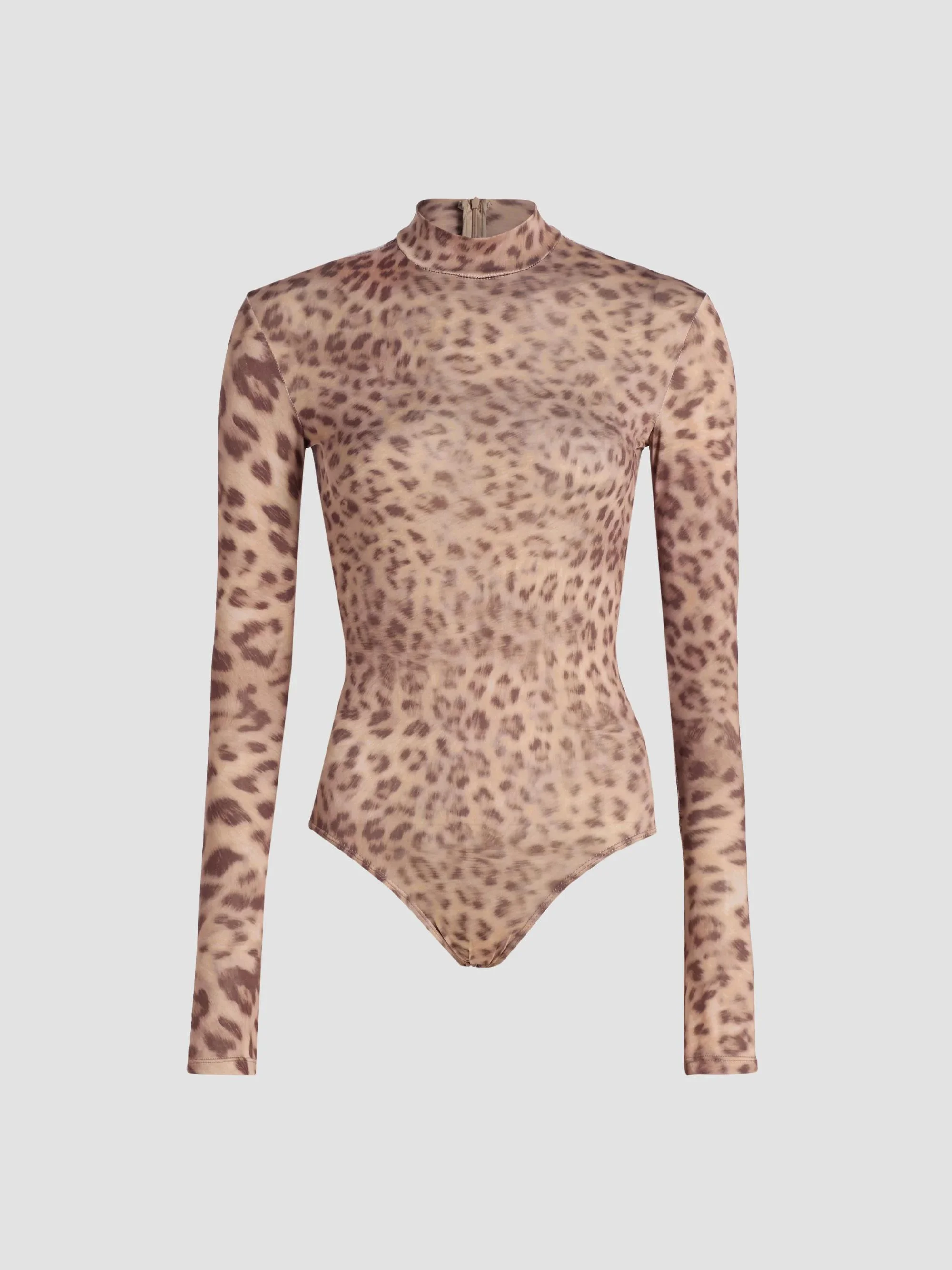 Women's Leopard-Print Jersey Bodysuit - Snow Leopard - 1