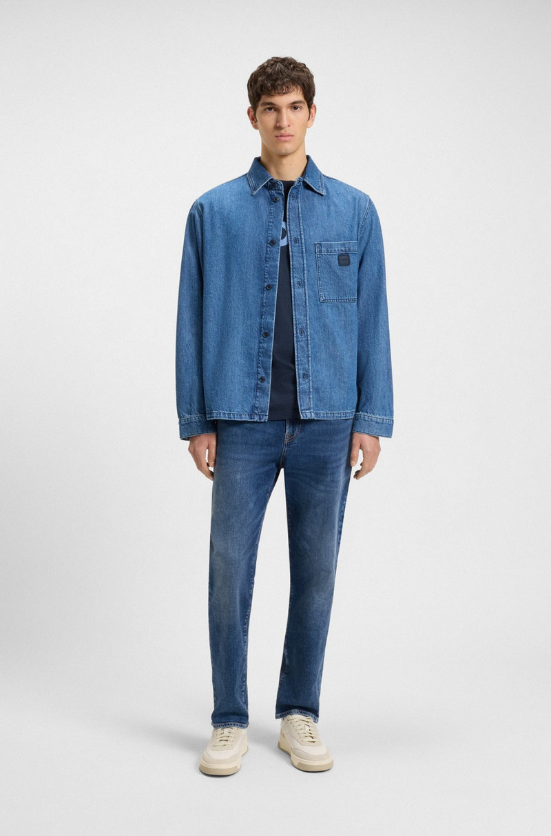 BOSS MAINE REGULAR-FIT JEANS IN BLUE SUPER-STRETCH DENIM outlook