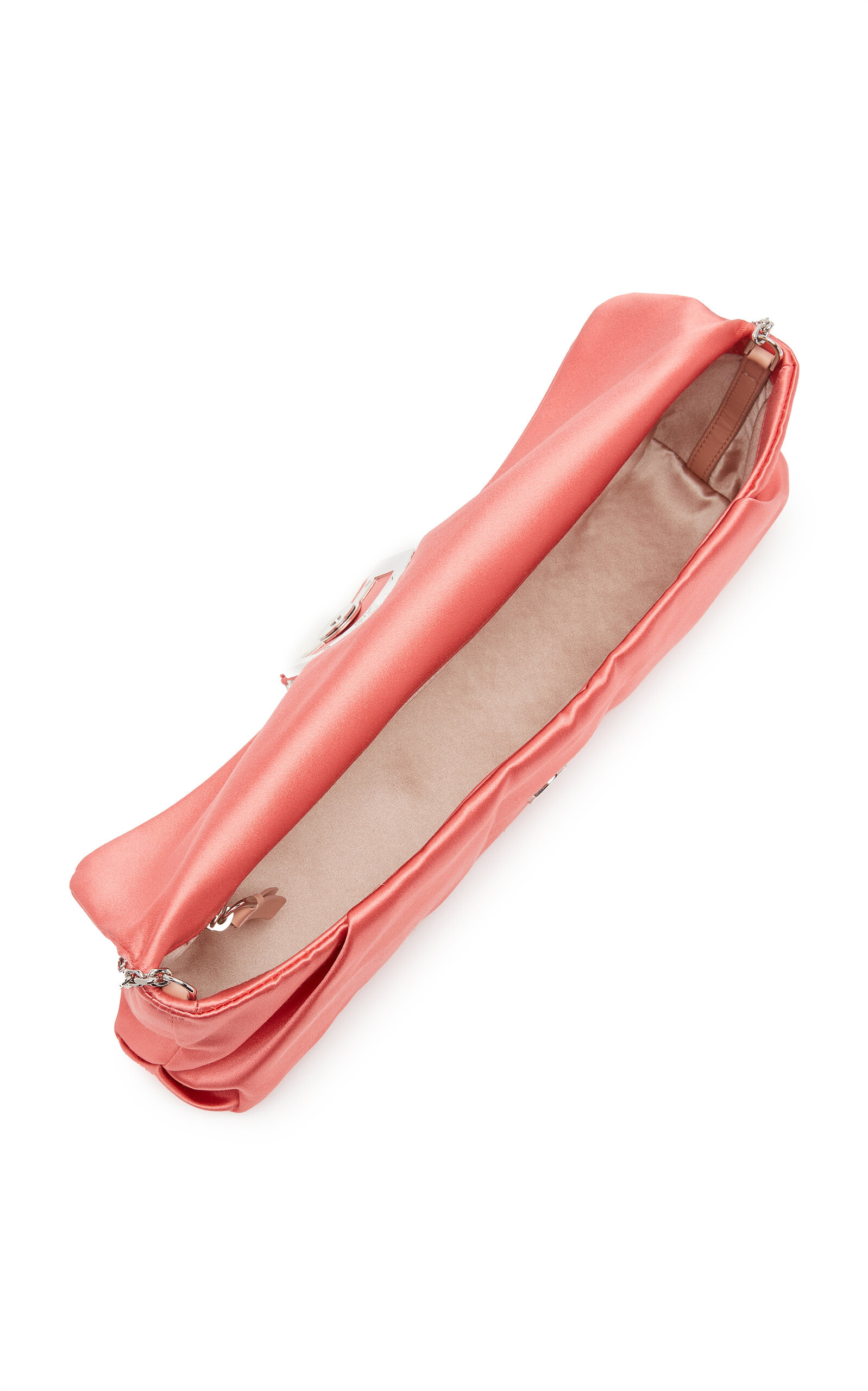 Bouquet Strass-Embellished Buckle Satin Clutch orange - 5