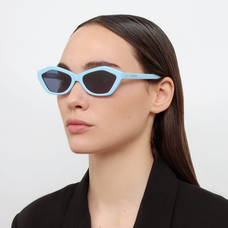 JACQUEMUS Bambino Angular Sunglasses in Light Blue outlook