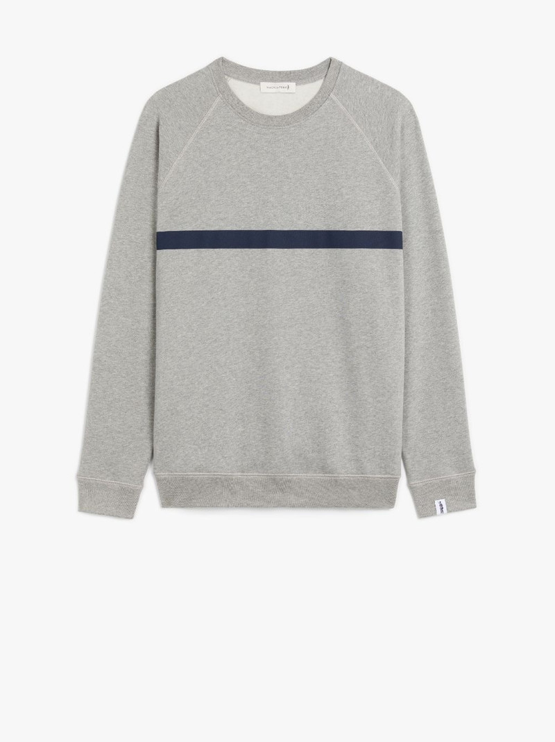GREY X NAVY COTTON CREW NECK SWEATSHIRT | GJM-207 1