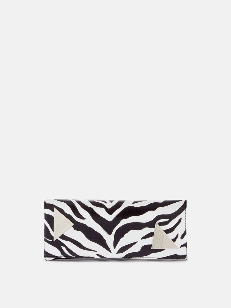THE ATTICO ''8.30 PM'' BLACK AND WHITE OVERSIZED CLUTCH outlook