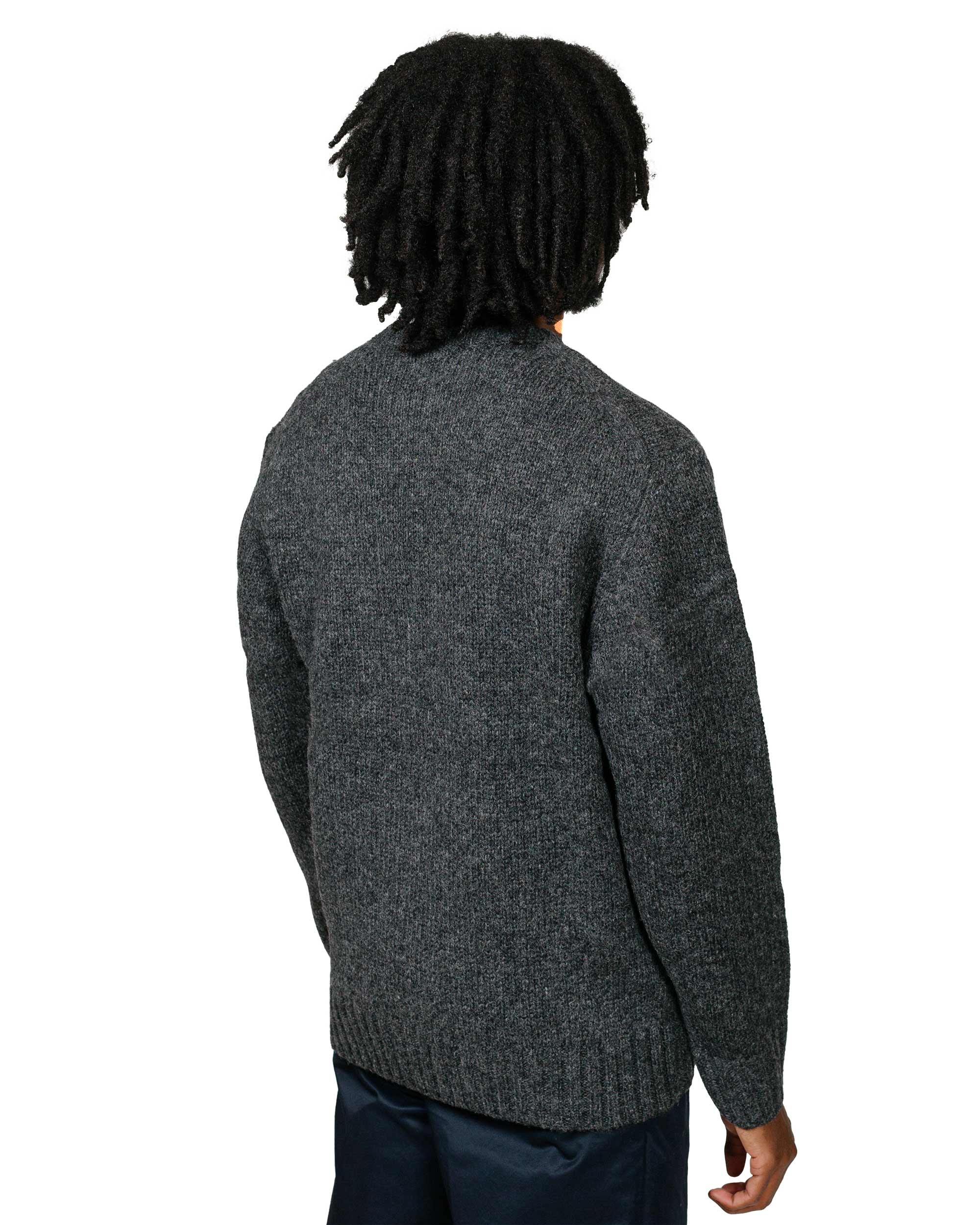 Crew Intarsia 3G Charcoal Grey - 3
