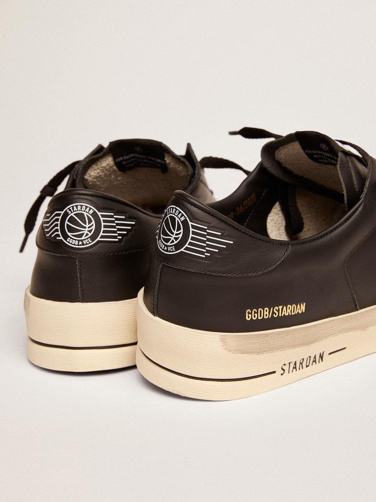 Men's Stardan in total black leather - 5