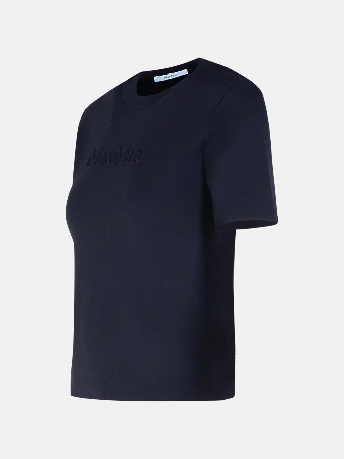 'SEGALE' BLACK VISCOSE BLEND T-SHIRT - 2