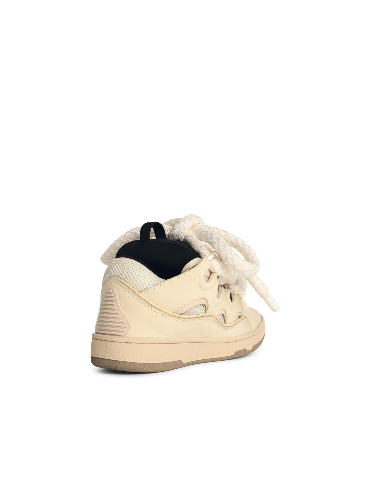 Lanvin 'Curb' Beige Leather Blend Sneakers Men - 3
