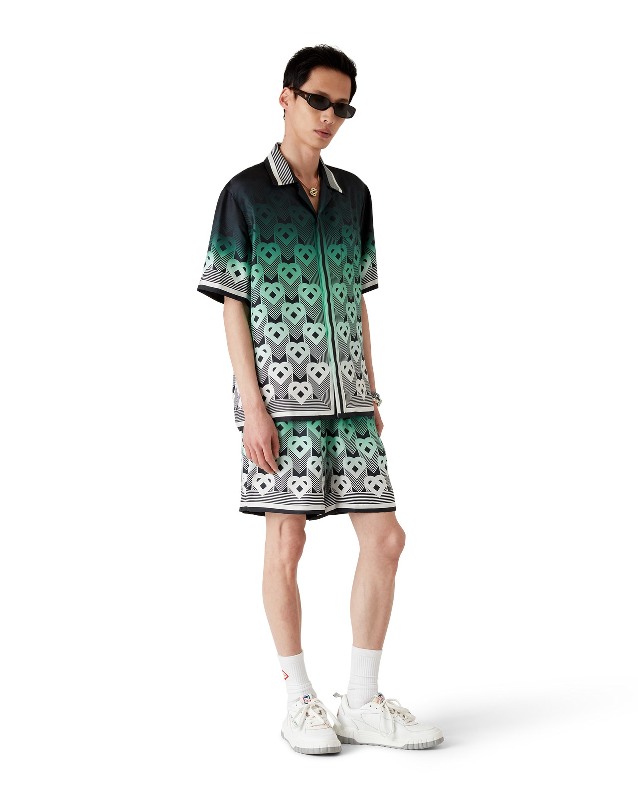Gradient Monogram Silk Shorts | Casablanca Paris - 2