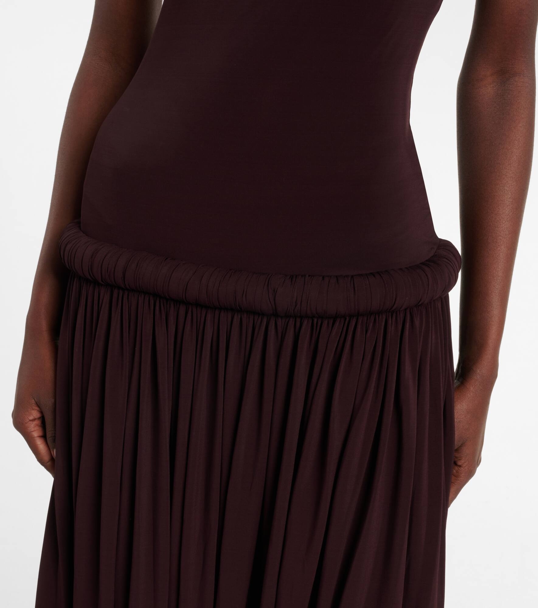 Strapless gathered jersey maxi dress - 5