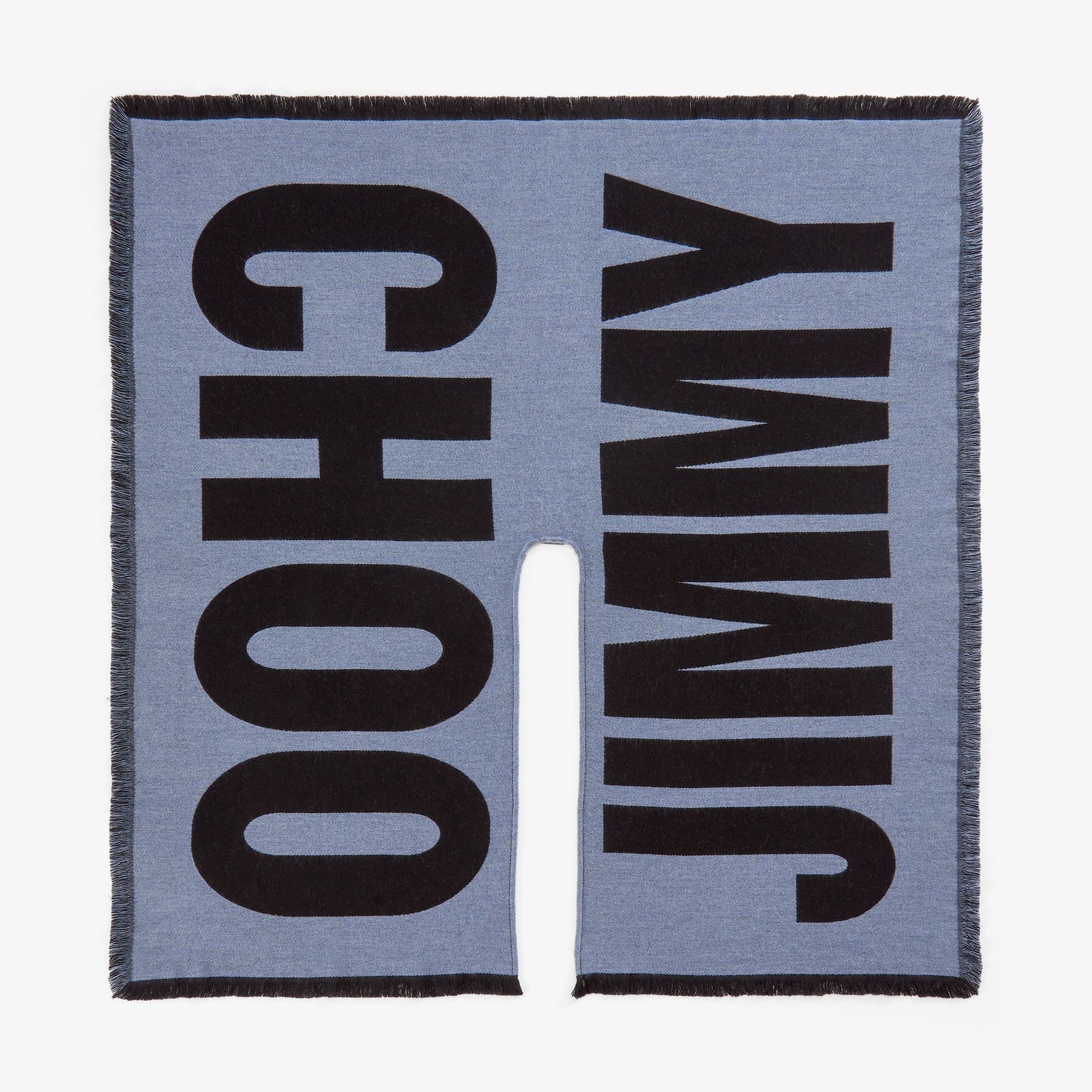 Juul
Smokey Blue Wool Woven Knitted Poncho - 3