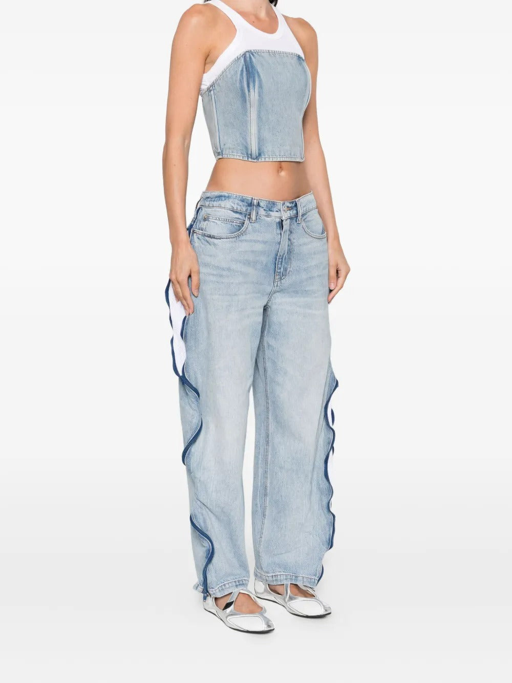 ALEXANDER WANG - Women Basketball Mesh Curved Zipper Pant - 3