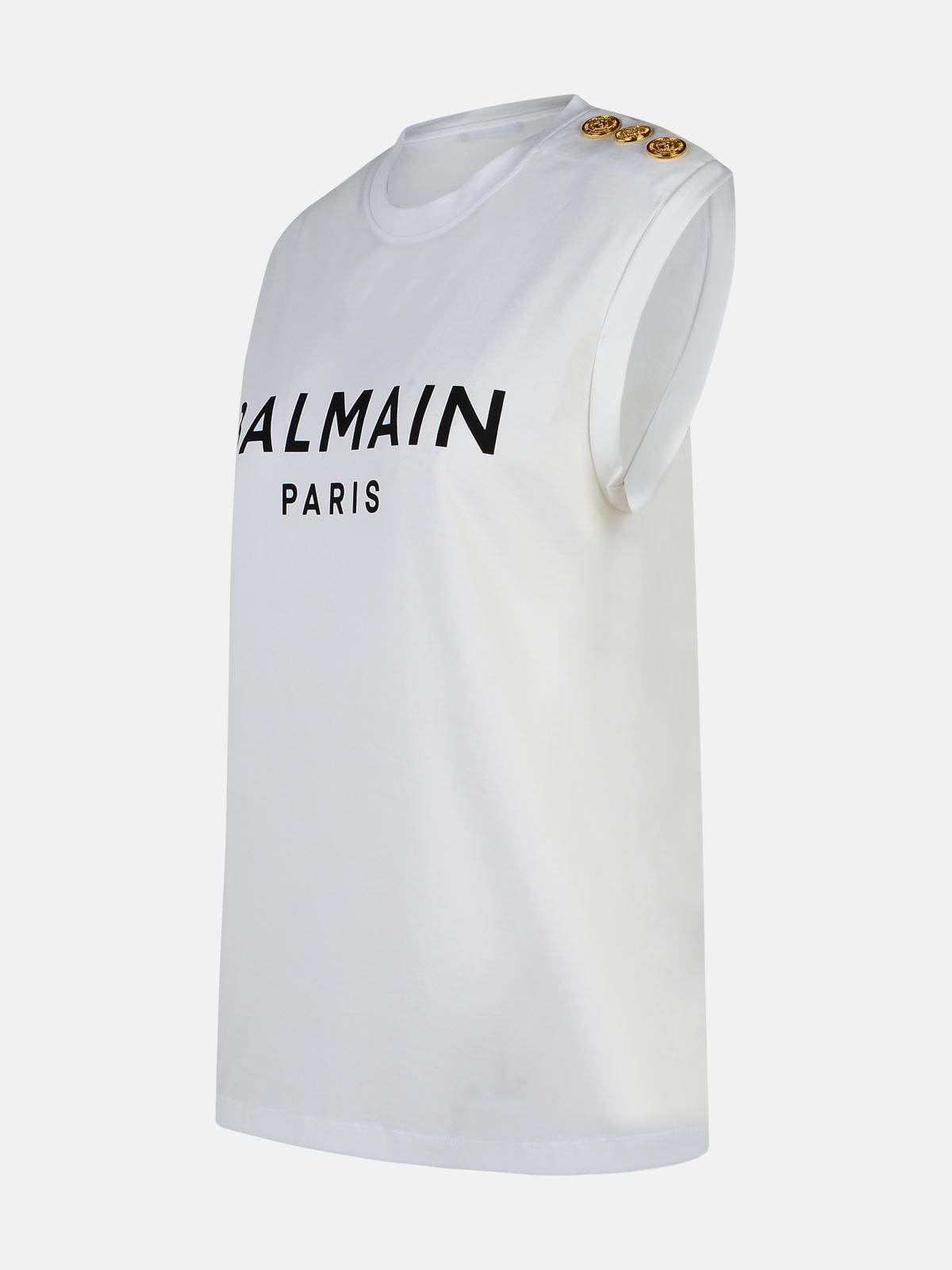 WHITE COTTON TANK TOP - 2