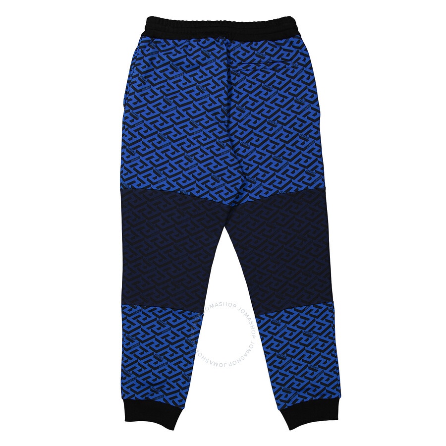 Versace Men's La Greca Logo Print Colour-block Track Pants - 2