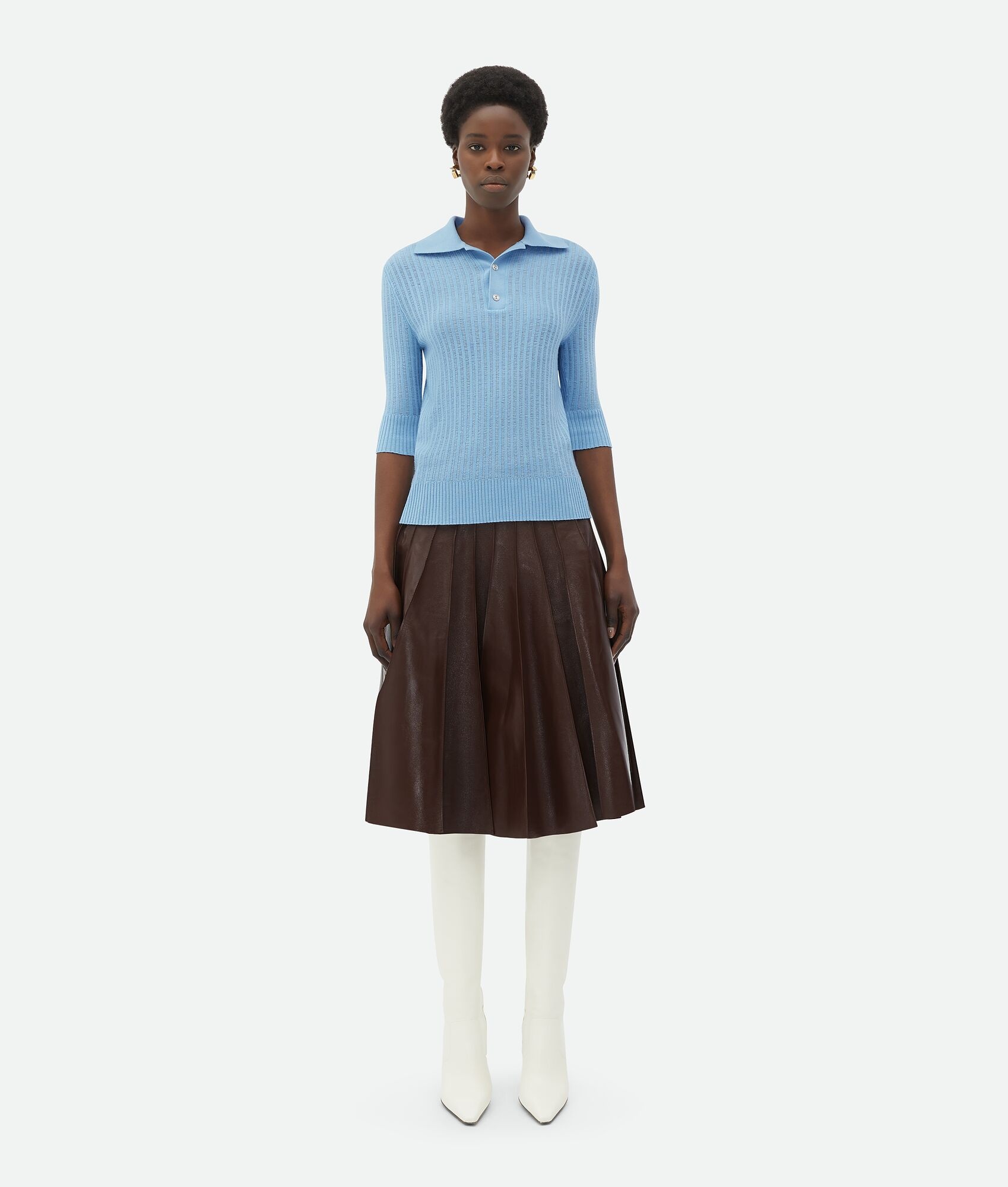 Light Wool Short-Sleeved Sweater - 4